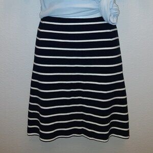 Banana Republic Skirt * Navy Blue w/White Stripes * Sz 14 EUC * T-Shirt Fabric